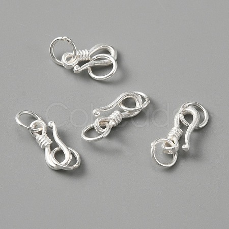 925 Sterling Silver S-Hook Clasps FIND-WH0114-71A-1