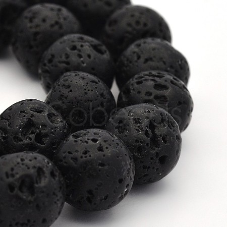 Natural Lava Rock Round Bead Strands G-M169-14mm-03-1
