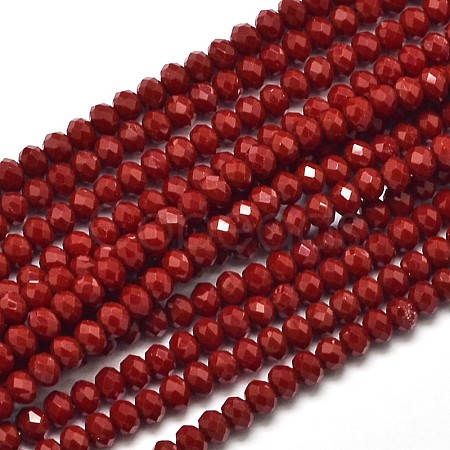 Faceted Rondelle Glass Beads Strands X-EGLA-J134-4x3mm-A02-1