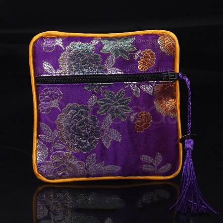 Square Chinese Style Cloth Tassel Bags PW-WG62144-25-1