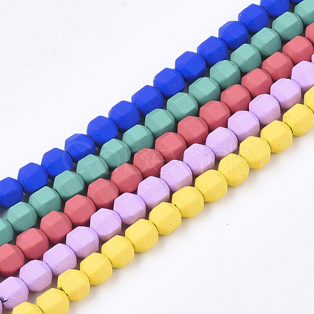 Spray Painted Non-magnetic Synthetic Hematite Beads Strands G-T116-11-1
