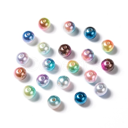 Rainbow ABS Plastic Imitation Pearl Beads OACR-Q174-3mm-M-1