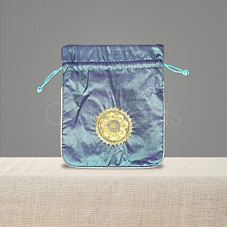 Chinese Style Brocade Drawstring Gift Blessing Bags PW-WG69519-07-1