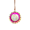 Sun Glass Hanging Suncatchers, for Home Window Garden Decorations, Fuchsia, Pendnat: 45x45mm