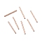 Rack Plating Brass Straight Tube Beads, Cadmium Free & Lead Free, Long-Lasting Plated, Rose Gold, 19.5~20x1.5mm, Hole: 0.9mm