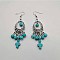 Bohemian Tassel Synthetic Turquoise & Alloy Dangle Earrings for Women