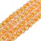 Handmade Foil Lampwork Beads Strands, Round, Orange, 8.5x7mm, Hole: 1.4mm, about 40pcs/strand, 11.81''(30cm)