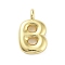 Rack Plating Brass Pendants, Cadmium Free & Lead Free, Long-Lasting Plated, Real 18K Gold Plated, Letter B, 17.5x10.5x4.5mm, hole: 2.5mm