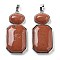 Natural Red Jasper Human Body Shaped Pendants, Rack Plating Brass Oval & Rectangle Charms, Platinum, 50x22.5x8mm, Hole: 8x5mm