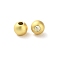 Rack Plating Brass Spacer Beads, Long-Lasting Plated, Lead Free & Cadmium Free, Round, Matte Gold Color, 3x2.8mm, Hole: 1mm