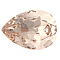 Preciosa&reg MAXIMA Crystal Fancy Stones, Czech Crystal, 435 16 301 Baroque Pear, Dura Foiling, 90300 Light Peach, 14x10mm