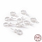 925 Sterling Silver Screw Eye Peg Bails, Ring, For Half-drilled Beads, Silver, 12x6x3mm, Hole: 4mm, Pin: 0.7mm