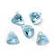 Glass Rhinestone Charms, Faceted, Triangle, Aquamarine, 7.5x8x4.3mm, Hole: 1mm