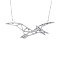 Non-Tarnish 201 Stainless Steel Pendant Necklaces, with Cable Chains, Pterosaur, Stainless Steel Color, 18.1 inch(46cm), 2mm, Pterosaur: 22.5x55.5x1mm