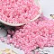 Glass Seed Beads, Opaque Colours Luster, Peanut, Pink, 6x3x3mm, Hole: 1.2mm, about 4000pcs/pound