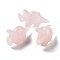 Natural Rose Quartz Carved Healing Rhinoceros Figurines, Reiki Energy Stone Display Decorations, 70.5x21.5x38mm