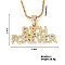 Alloy Crystal Rhinestone 3D English Rich Forever Pendant Necklaces, Golden, 23.62 inch(60cm)