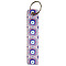 PU Leather Rectangle with Evil Eye Keychain, with Metal Key Ring, Pale Violet Red, 140x26mm