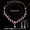 Alloy & Rhinestone Studs Earrings & Necklaces Set, Jewely for Women, Flower & Teardrop, Light Rose, 550mm