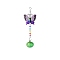 Butterfly Metal Hanging Ornaments, Glass Hummingbird Feeders Outdoor Garden Hanging Decorations, Lime, 550mm