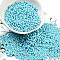 Opaque Colours Glass Seed Beads, Peanut, Light Sky Blue, 2x4x2mm, Hole: 0.8mm, about 45000pcs/pound