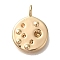 Brass Pendant Rhinestone Settings, Round, Real 18K Gold Plated, Fit for 1 and 1.8mm Rhinestone, 16x12x1mm, Hole: 2.5mm