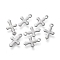 Non-Tarnish 304 Stainless Steel Tiny Cross Charms, Laser Cut, Stainless Steel Color, 9x5.5x0.3mm, Hole: 0.9mm