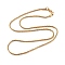 Ion Plating(IP) 304 Stainless Steel Chain Necklaces, Jewely for Unisex, Real 18K Gold Plated, 20.16 inch(51.2cm)