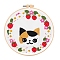 Cat Pattern DIY Embroidery Kits, Including Embroidery Cloth & Thread, Needle, Embroidery Hoop, Instruction Sheet, Crimson, 300x300mm