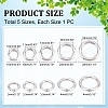 Unicraftale 5Pcs 5 Styles 304 Stainless Steel Spring Gate Rings STAS-UN0040-95-4