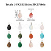 Fashewelry 24pcs 12 Styles Natural & Synthetic Gemstone Pendants G-FW0001-33-3