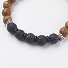 Natural Lava Rock & Coconut Stretch Bracelets BJEW-I241-03O-2