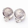 Natural Crystal Brass Clip-on Earrings EJEW-A051-B007-1