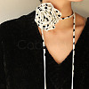 Polka Dot Pattern Fabric Rose Tie Choker Necklaces for Women NJEW-Z022-01C-1