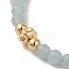 4mm Round Natural Aquamarine Beaded Bracelets BJEW-P318-03G-02-2