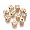 Brass Micro Pave Cubic Zirconia Beads KK-K238-16G-M-1