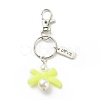 ABS Plastic Imitation Pearl  Beads and Acrylic Keychain KEYC-JKC00353-2