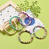 Handmade Polymer Clay Heishi Beaded Stretch Bracelets BJEW-JB05604-2