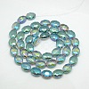 Faceted Electroplate Crystal Glass Oval Beads Strands X-EGLA-F058B-08-2