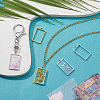 Unicraftale 12Pcs 2 Colors 304 Stainless Steel Open Back Bezel Rectangle Pendants STAS-UN0057-58-2