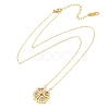 Brass Pave Cubic Zirconia Heart Clover Pendant Necklaces NJEW-K276-01G-01-3