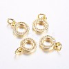 Long-Lasting Plated Brass Micro Pave Cubic Zirconia Charms X-ZIRC-F069-35G-1
