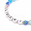 Word Lucky Bracelet BJEW-JB08584-03-4