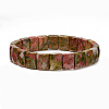 Natural Unakite Gemstone Stretch Bracelets BJEW-F406-B03-2