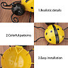 Globleland 5Pcs 5 Styles Iron Ladybug Wall Decoration DJEW-GL0001-04-3