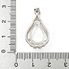 925 Sterling Silver Micro Pave Clear Cubic Zirconia Open Back Bezel Pendant Cabochon Settings STER-B005-14P-3