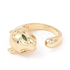 Yellow Green Cubic Zirconia Leopard Open Cuff Ring KK-E005-13G-2