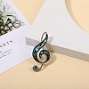 Musical Note Abalone Shell/Paua Shell Brooch PW-WG86703-02-1