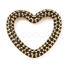 Rack Plating Brass Micro Pave Cubic Zirconia Heart Linking Rings KK-A234-005G-2