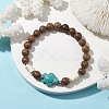 2Pcs 2 Colors Beach Tortoise Synthetic Turquoise Bracelets BJEW-JB10303-4